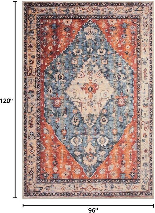 SERISSA Boho Tribal 8x10 Area Rugs, Washable Vintage Large Living Room Rug - Image 2