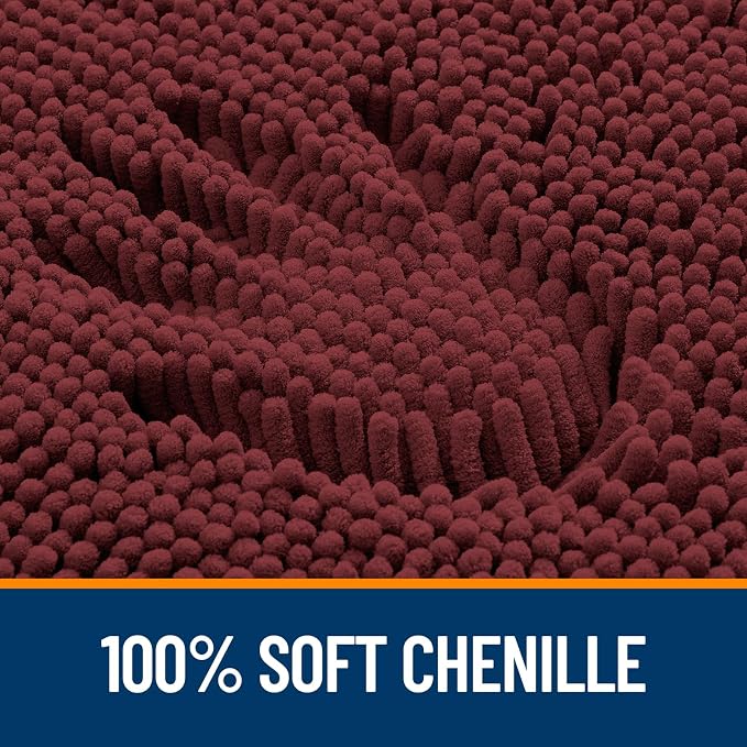 OLANLY Large Bathroom Rugs 59x35, Soft Absorbent Chenille Bath Rugs, Rubber - Image 3