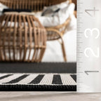 Nuloom Asha Black/Ivory, Striped Border, Soft and Cozy, High Traffic, Stain - Image 3