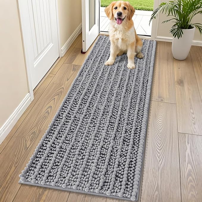 Smiry Dog Door Mat for Muddy Paws 70x24, Absorbent Dirt Trapper, Non-Slip by Smiry