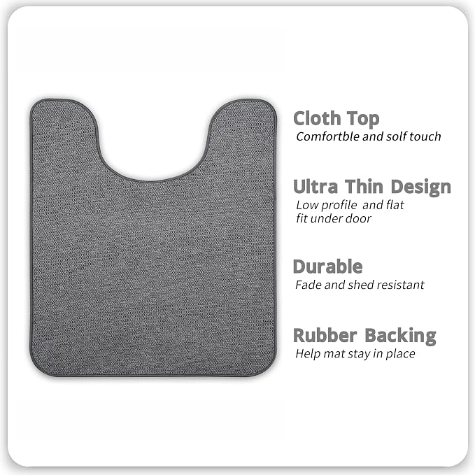Bosap Toilet Rugs U Shaped Bathroom Rug, Machine Washable Non Slip Quick Dry - Image 2
