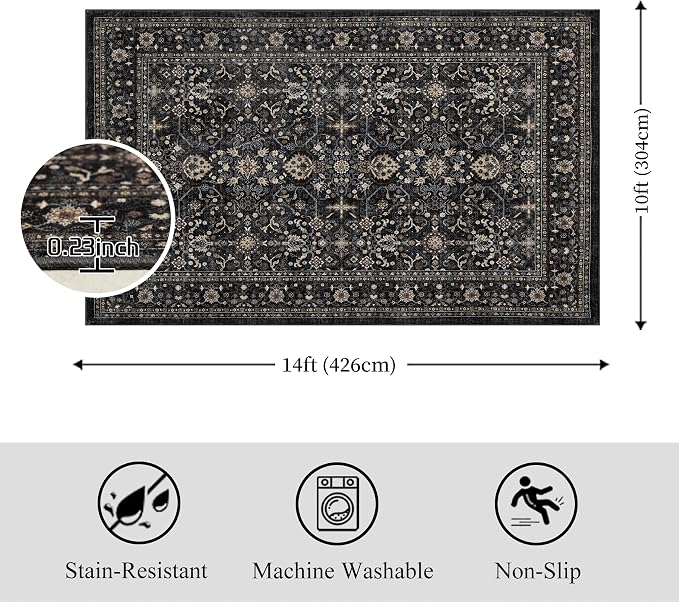 Ruaruarug Washable Area Rug 10x14 - Image 2