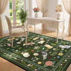 Unirea 4x6 Dark Green Cat Area Rug - Image 8
