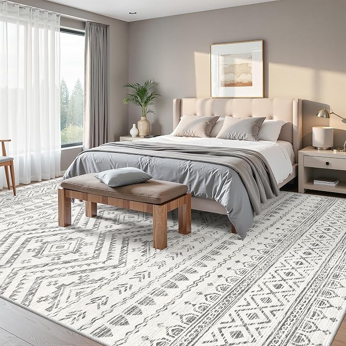 Miukiki 10x14 Area Rugs for Living Room Moroccan Washable Rugs Non Slip Indoor - Image 9