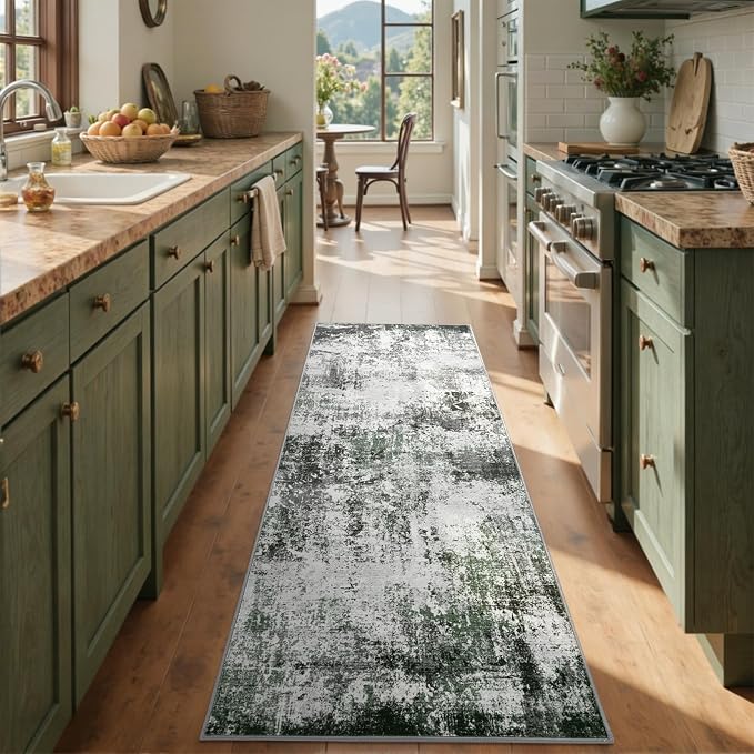 2x6 Ft Washable Runner Rug, Non-Slip Low Pile Hallway Kitchen Area Rug - Image 4