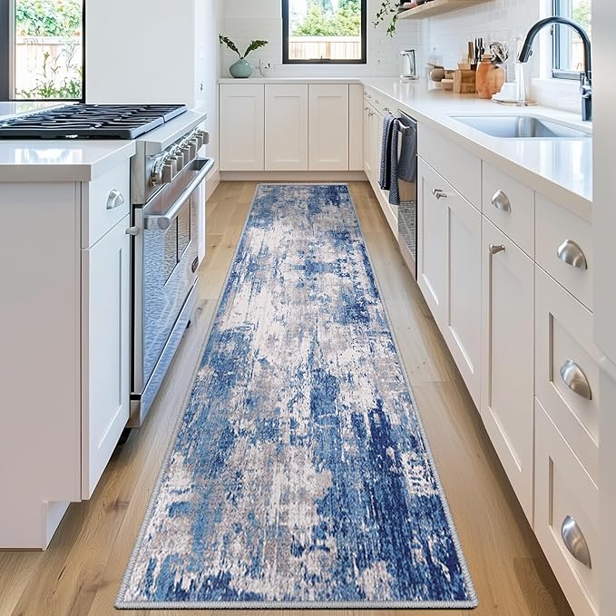 RELEANY Washable Area Rugs 2'x8' Non-Slip Modern Abstract Soft by RELEANY