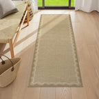 LIVEBOX Scalloped Washable 2x6 Kitchen Runner Rug, Easy Jute Geometric Tan Rug - Image 9