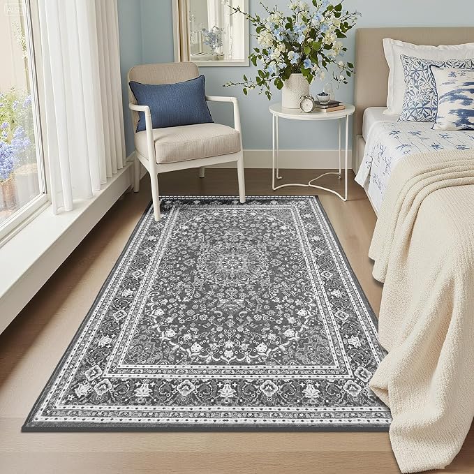 Lessymo 4 x 6 Area Rugs for Living Room- Machine Washable Area Rugs Boho Faux - Image 2