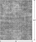 Latte&Fog 8x10 Area Rugs for Living Room, Large Vintage Grey Washable Rug - Image 2