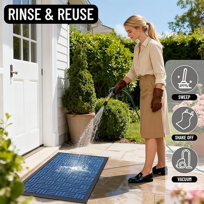 OLANLY Front Door Mat Outside Entrance 35x23, Heavy Duty Sturdy Natural Rubber - Image 7