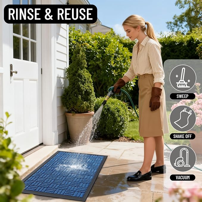 OLANLY Front Door Mat Outside Entrance 47x32, Heavy Duty Sturdy Natural Rubber - Image 7