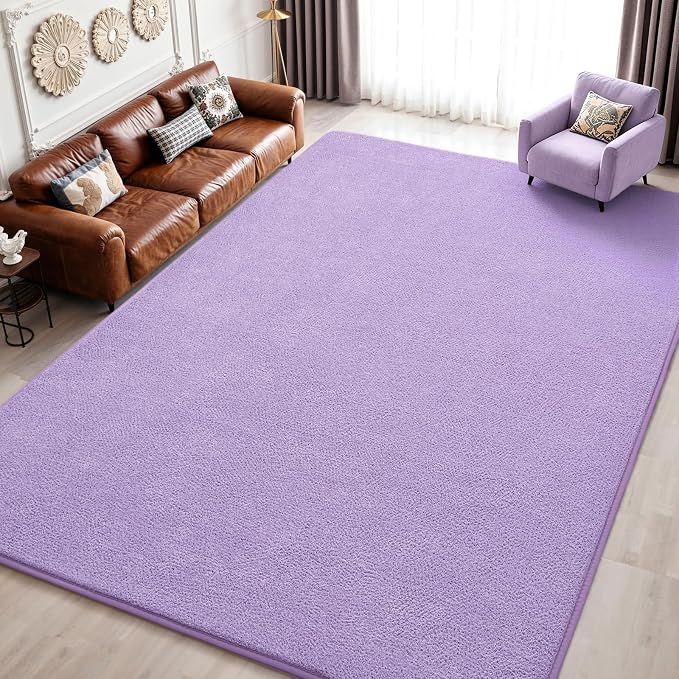 Keeko 5x7 Purple Area Rugs for Bedroom, Soft Modern Living Room Rug Indoor Non by Keeko