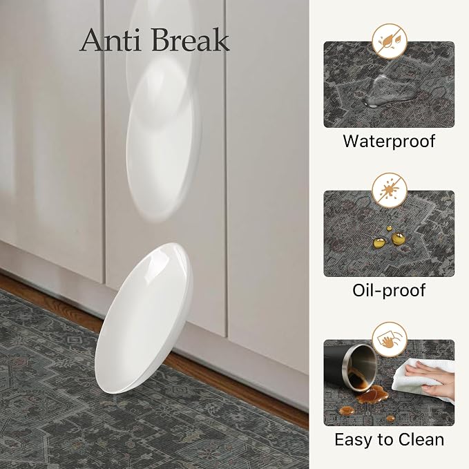 GENIMO Kitchen Mats for Floor 2PCs, Washable Anti Fatigue Mat for Cushioned - Image 7