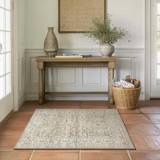 Washable Entryway Small Area Rugs: Door Mat Indoor Entrance 2x3 Boho Rug Stain - Image 6