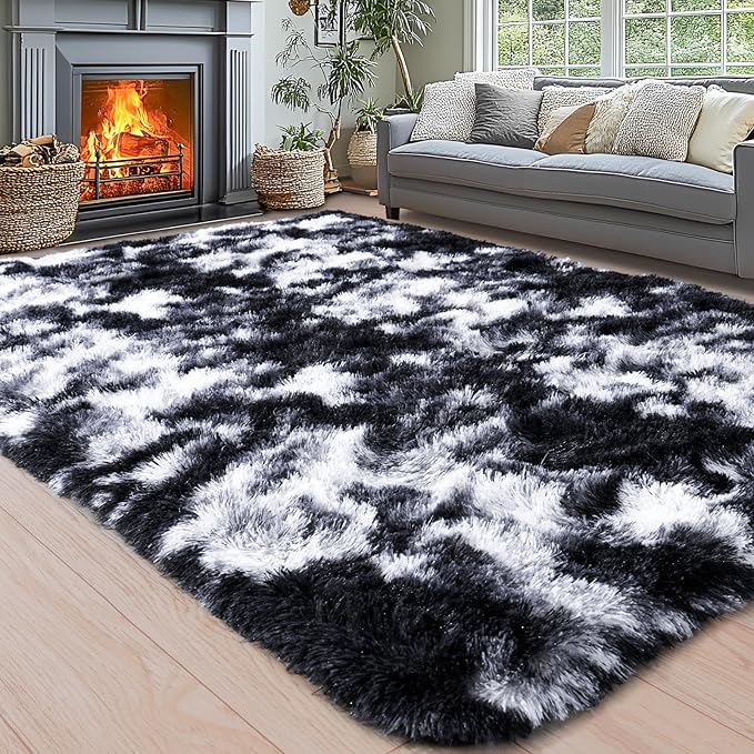 Area Rugs for Living Room 6x9, Ultra Soft Fluffy Rug for Bedroom, Modern Shaggy by Awaytail