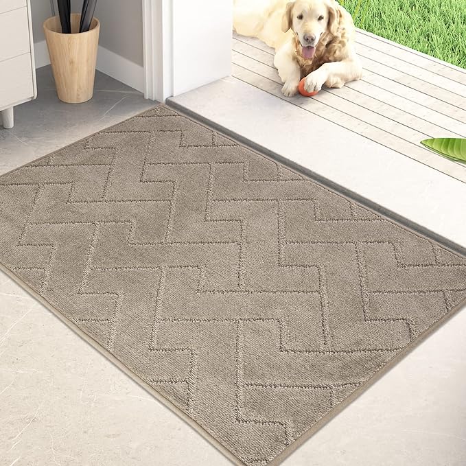 PURRUGS Dirt Trapping Door Mat 20" x 31.5", Non-Slip Machine Washable Entry Rug by PURRUGS