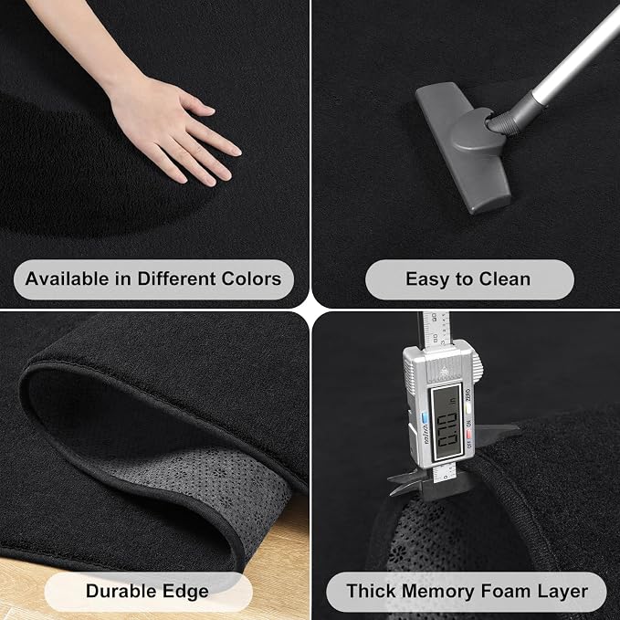 Amearea Modern Area Rugs for Bedroom Living Room, 4x6 Feet Black Thickened - Image 5