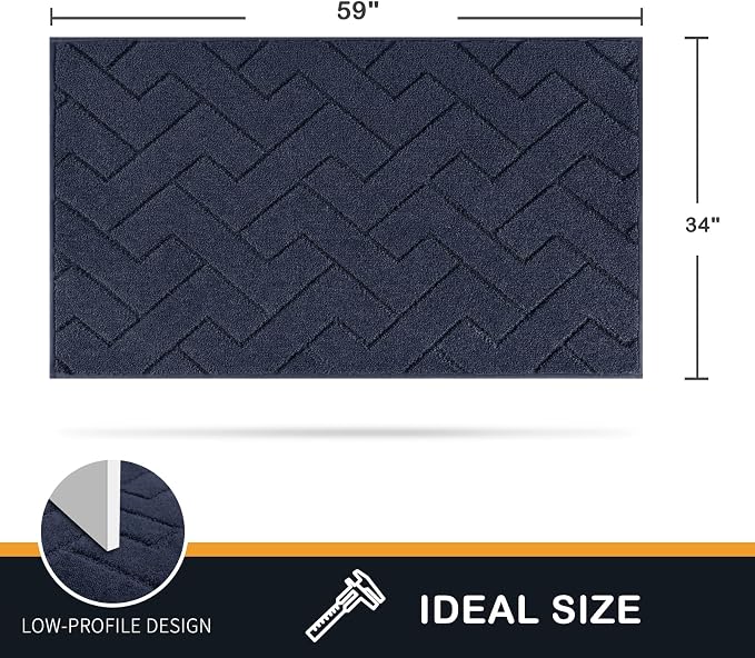 PURRUGS Dirt Trapping Door Mat 34" x 59", Non-Slip Machine Washable Entry Rug - Image 2