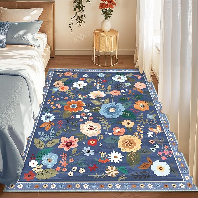 RELEANY Floral 3x5 Area Rugs Washable Print Boho Cute Carpet Non Slip Flower - Image 8