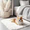 OLANLY 3x3 Machine Washable Small Bedside Rug, Soft Fluffy Shaggy Entryway by OLANLY