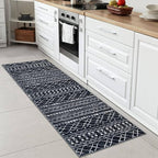 KUTA Moroccan Washable Hallway Runner Rug, 2x6 Non-Slip Vintage Black Boho Rugs - Image 2