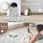 2x8 Hallway Runner Rug: Washable Vintage Floral Entryway Rugs Low Pile Non-Slip - Image 5