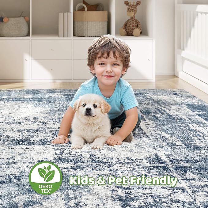 10X14 Area Rugs Living Room: Washable Large Abstract Soft Rug Stain Resistant - Image 7
