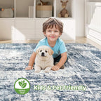 7x9 Area Rug Living Room: Washable Large Abstract Modern Soft Rug Stain - Image 7