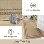 LIVEBOX Scalloped Washable 8x10 Rug, Easy Jute Tan Rug - Image 7