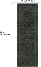 GENIMO 2x6 Runner Rug Non-Slip Washable, Low Pile Vintage Floral Indoor Carpet - Image 2