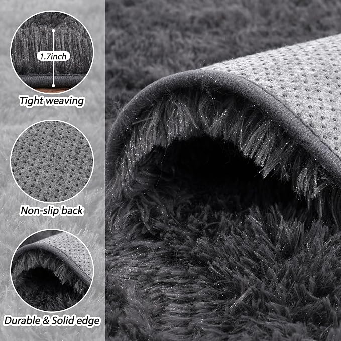 5x7 Fluffy Fuzzy Area Rug for Living Room Bedroom, Ultra Soft Rugs for Living - Image 5
