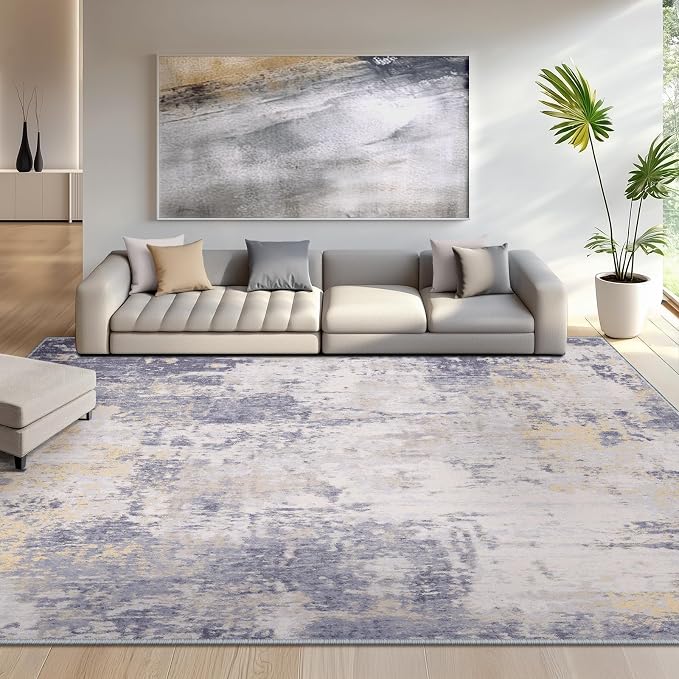 RELEANY Washable Area Rugs 6'x8' Non-Slip Modern Abstract Soft - Image 3