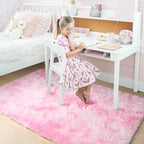 Amdrebio Tie-Dyed Pink and White Area Rugs - Image 3