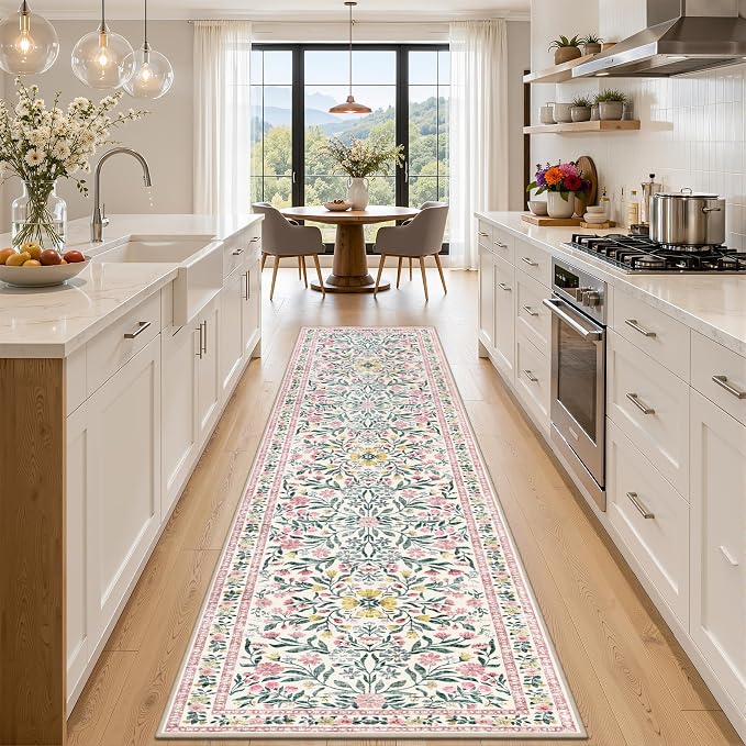 Runner Rug for Entryway: 2.6x10 Kitchen Rugs Non Slip Washable Ultra-Thin Soft by PLHXFRSoftAreaRugs