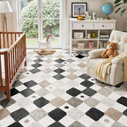 jinchan Macy 6x9 Kids Area Rug for Classroom Black and White Modern Nursery Rug - Image 4