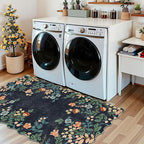 Dark Navy Floral Entry Rug - Image 9