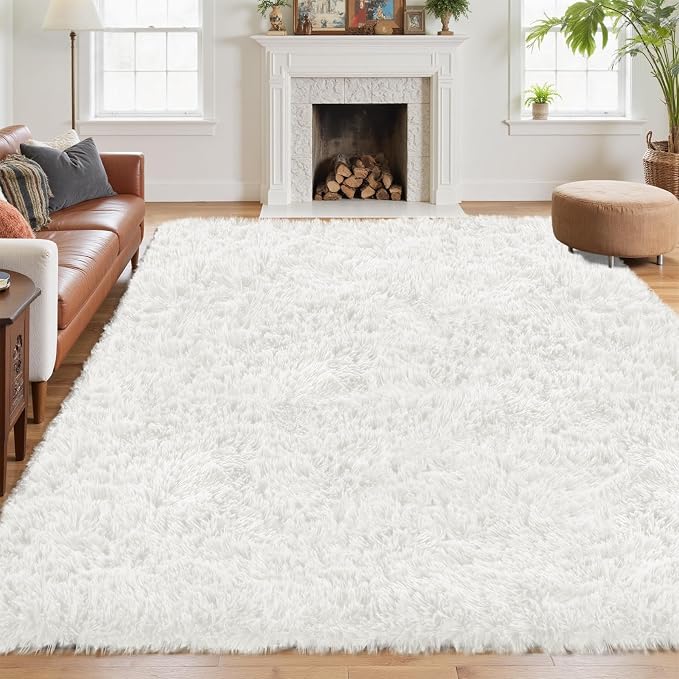 5x7 Area Rug for Living Room: Ultra Soft Fluffy Rug Modern Large Thicked Shag by Oriannal