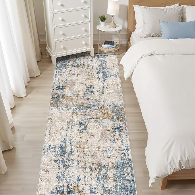 Runner Rug Kitchen Washable Rugs: 3x8 Non-Slip Abstract Soft Modern Stain - Image 6