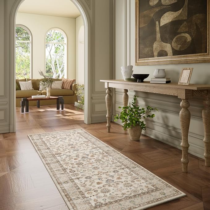 Washable Runners for Hallways Kitchen Rug: 2'6"x8' Kitchen Runner Stain - Image 3