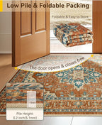 RELEANY Area Rugs Runner 2'x6' Washable Non-Slip, Floral Vintage Distress - Image 5