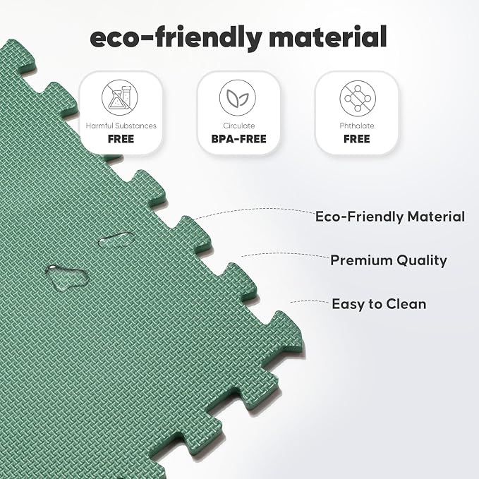 32 Pack Home Gym Mat, Puzzle Exercise Mat, EVA Interlocking Foam Floor Tiles - Image 4
