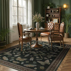 DCX 8x10 Washable Insect Rug, Vintage Gothic Black Rug - Image 5
