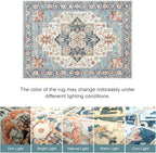 Lofus 5x7 Washable Rugs Non-Slip, Vintage Floral Area Rug - Image 7
