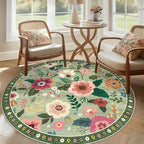 RELEANY Floral 4ft Area Rugs Washable Print Boho Cute Carpet Non Slip Flower - Image 9