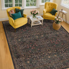 Dark Brown Washable Area Rug for Living Room - Image 3
