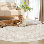 cotiled 8x8 Round Area Rugs Living Room Rug: Washable Boho Rugs - Image 7