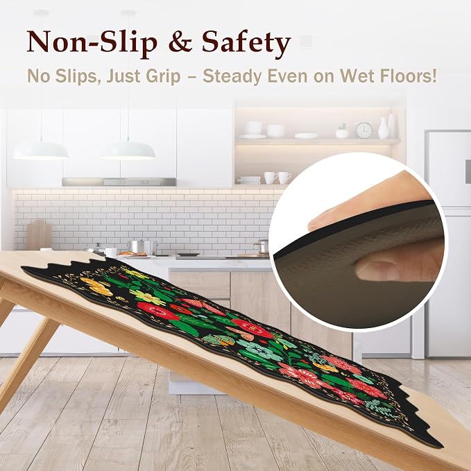 Arenarug Scalloped Black Kitchen Mats - Image 5