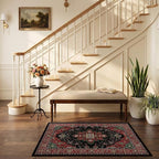 RELEANY Area Rugs Small 2'6"x4' Washable Non-Slip, Floral Vintage Distress - Image 2