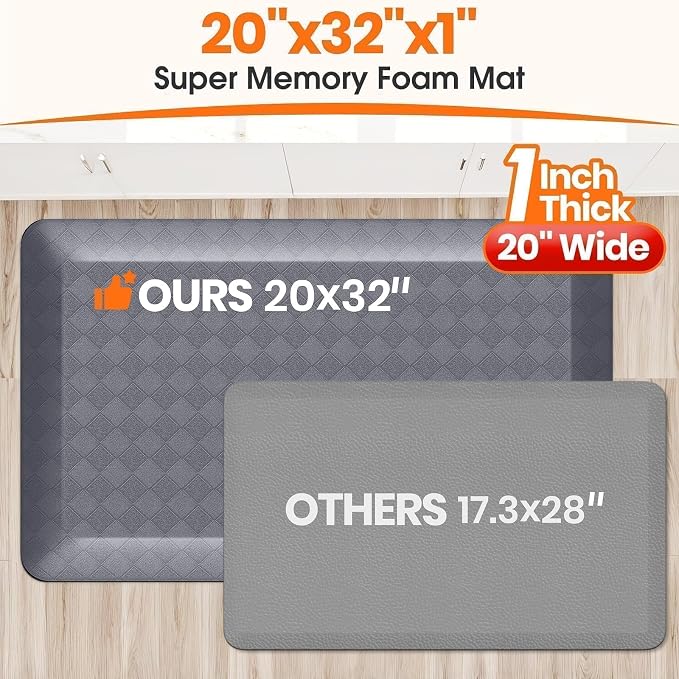 StepRite 1” Thick Kitchen Mats for Floor, Anti Fatigue Kitchen Rugs, Heavy Duty - Image 5