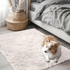 OLANLY 3x3 Machine Washable Small Bedside Rug, Soft Fluffy Shaggy Entryway - Image 5